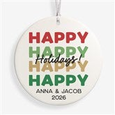 Festive Phrases Personalized Christmas Ornament - 55042