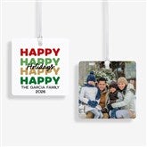 Festive Phrases Personalized Christmas Ornament - 55042