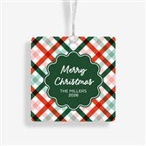 Yuletide Plaid Personalized Christmas Ornament  - 55052