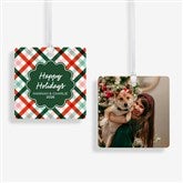 Yuletide Plaid Personalized Christmas Ornament  - 55052