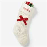 Ivory Stocking w/ Red Bow