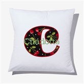 Cherry Pop Initial  Name Embroidered Applique Throw Pillow - 55750