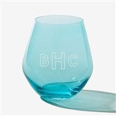 Teal Stemless Wine Glass