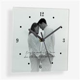 Photo & Text Personalized Square Glass Clock - 56177