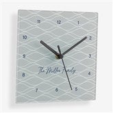 Signature Pattern Personalized Square Glass Wall Clock - 56181