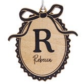 Engraved Wood Bow Initial Ornament by Jessie James Decker - 56578