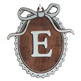 Engraved Wood Bow Initial Ornament by Jessie James Decker - 56578