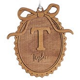 Engraved Wood Bow Initial Ornament by Jessie James Decker - 56578