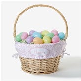 Bunny Toile Personalized Easter Basket with Folding Handle - 57192