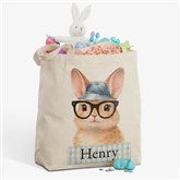 Storybook Boy Bunny Personalized Easter Canvas Tote Bags - 57194