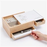 Personalized Natural Wood Stowit Jewelry Organizer - Traced Blooms  - 57278