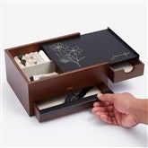 Personalized Black Walnut Stowit Jewelry Organizer - Traced Blooms  - 57279