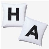 Black Quilted Initial Applique Throw Pillow by Jessie James Decker - 57280