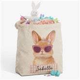 Storybook Girl Bunny Personalized Easter Canvas Tote Bag - 57342