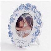Toile Edit Personalized Round Scallop Edge Picture Frame - 57453