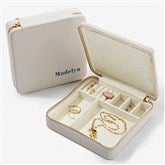 Bold  Chic Personalized Leatherette Large Square Jewelry Case  - 57455