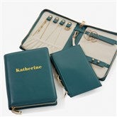 Bold  Chic Personalized Leatherette Bi-fold Jewelry Case  - 57465