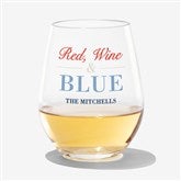 Watercolor Freedom Personalized Tritan Unbreakable Wine Glass  - 57659