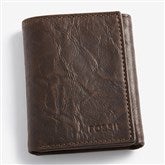 Engraved Fossil Brown Ingram Trifold Wallet - 57724
