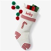 Embroidered Nostalgic Knit Christmas Stockings - 57800