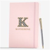 Checkered Initial Personalized Pocket Journal  - 57912