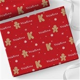 Gingerbread Wishes Personalized Wrapping Paper - 58240