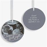 Baby Sonogram Photo Personalized Christmas Ornament - 5865