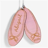 Ballet Slippers Personalized Wood Ornament - 58785