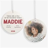 My Favorite Things Personalized Round Ornament - 58843