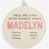 My Favorite Things Personalized Round Ornament - 58843