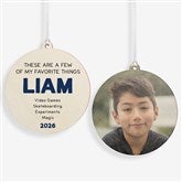 My Favorite Things Personalized Round Ornament - 58843