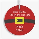 Personalized Christmas Ornaments - Santas Belt - 9231