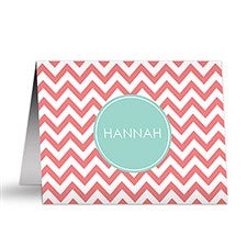 Personalized Girls Note Cards - Preppy Chic - 16501