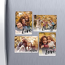 Personalized Photo Magnet Set - Live, Laugh, Love - 16504