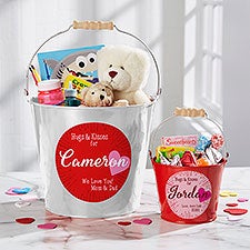 Personalized Mini Candy Bucket - Hugs & Kisses - 16510