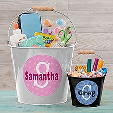 Personalized Mini Metal Bucket Pen Holder - Just Me - 16511