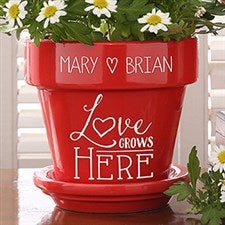 Personalized Flower Pots - Love Grows Here - 16513