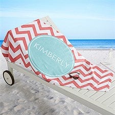 Personalized Girls Preppy Chic Beach Towels - 16526