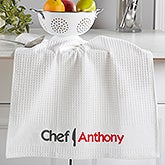 Personalized White Kitchen Towel Set - The Chef - 16531