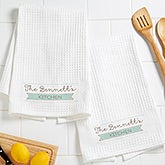 Our Family Personalized Kitchen Towel Set - Waffle Weave - 16532