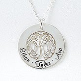 Personalized Family Monogram Necklace - Initial Monogram - 16540D