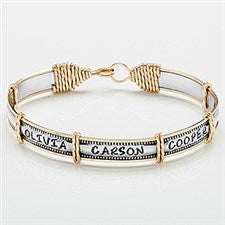 Personalized 14k Gold  Silver Bracelet - Family Names - 16542D