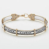 Personalized 14k Gold & Silver Bracelet - Family Names - 16542D