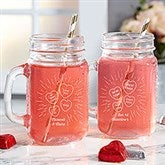 Personalized Mason Jar - Valentine's Day Conversation Hearts - 16549