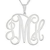 Personalized Sterling Silver Necklace - Three Initial Monogram - 16556D