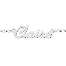 Personalized Sterling Silver Name Bracelet - Contemporary Script - 16557D