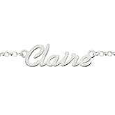 Personalized Sterling Silver Name Bracelet - Contemporary Script - 16557D