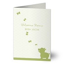 Personalized Baby Greeting Card - Baby Zoo Animal - 16571
