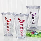 Personalized Easter Acrylic Insulated Tumbler - Bunny Ears - 16598