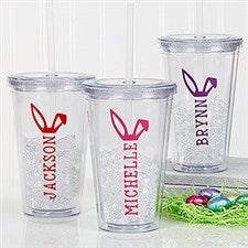Personalized Easter Acrylic Insulated Tumbler - Bunny Ears - 16598